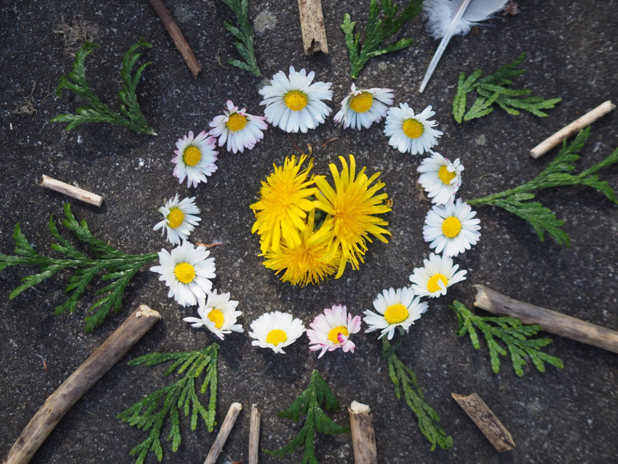 Wald und Wiesen Mandalas | Die Falken, Unterbezirk Recklinghausen